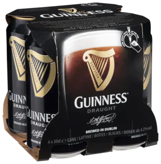 GUINNESS STOUT CANS 0.33 (4)