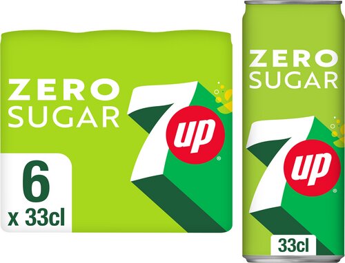 SEVEN UP ZERO CANS 0.33 (6)