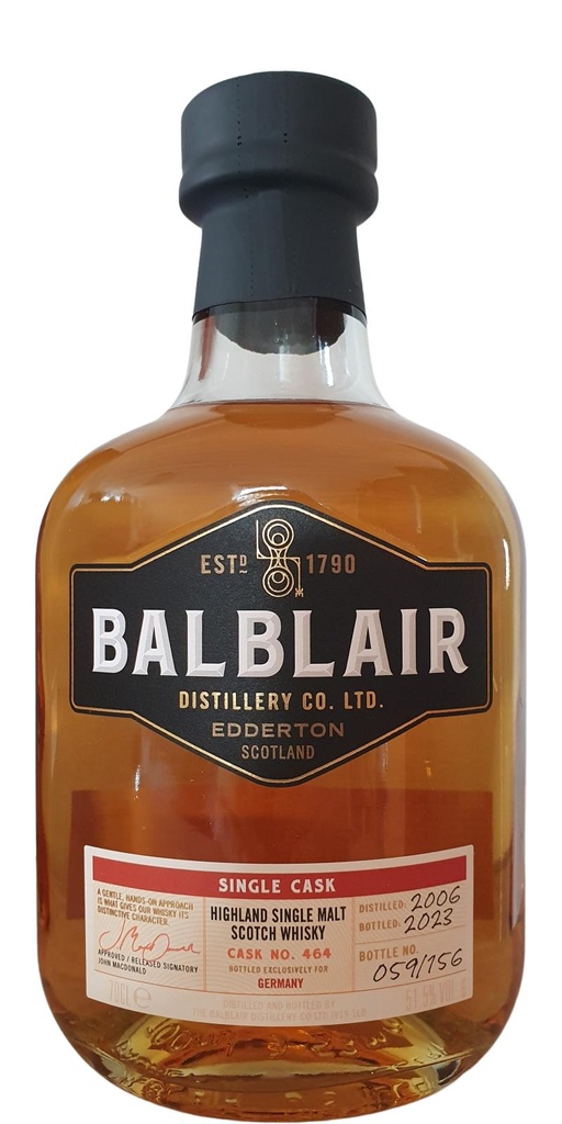 BALBLAIR SINGLE CASK 2006 0.7