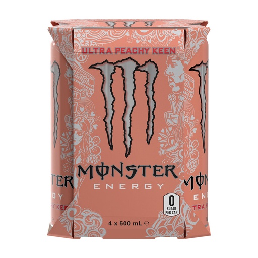[26401] MONSTER CANS 0.5 (4) PEACH KEEN